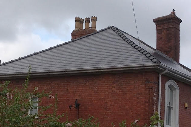 Composite Slate with Angle capped ridge/hips